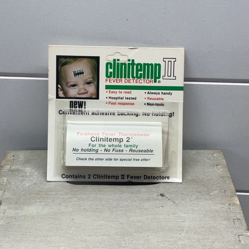 Vintage 1986 Clinitemp II Forehead Fever Detector Thermometer 2 Pack New 102